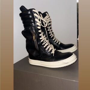 Black High-Top Leather Sneakers